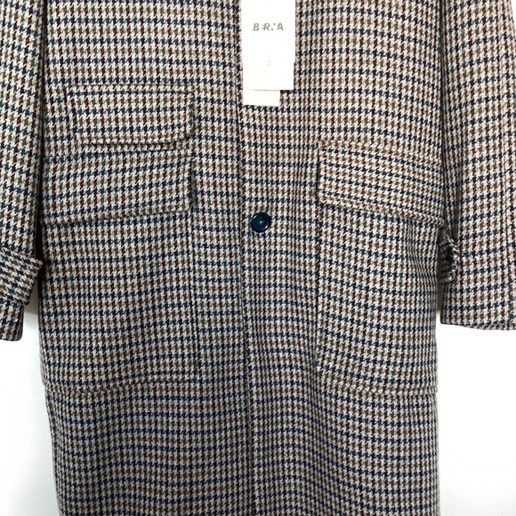 Berna Men’s Grey Houndstooth Coat, Size 48(US 38), New With Tag - Picture 2 of 10